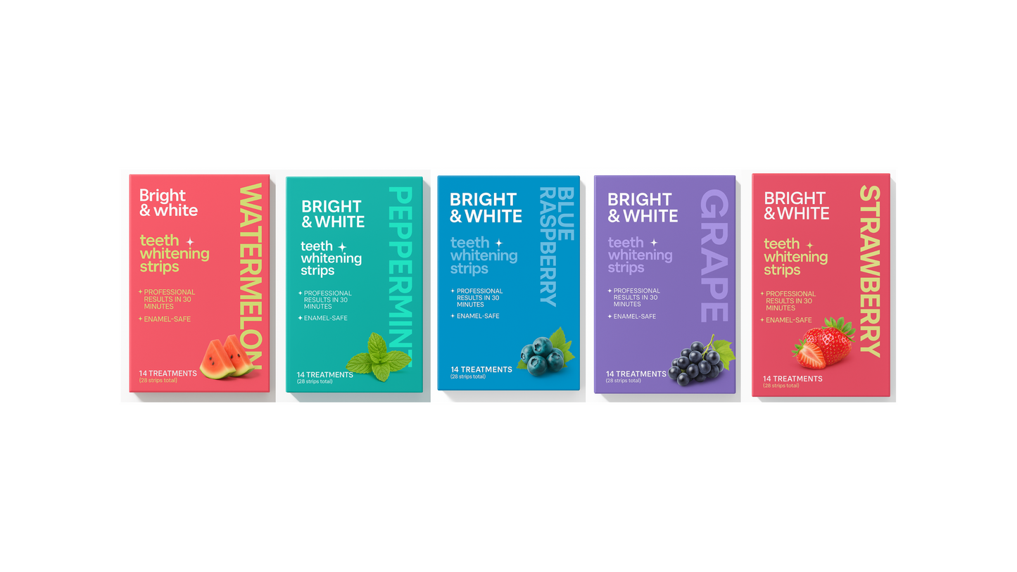 Bright & White Flavored Teeth Whitening Strips